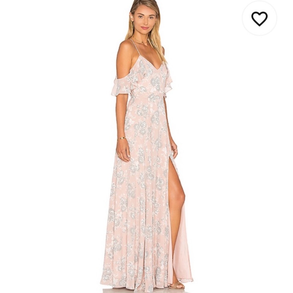 Floral Maxi Dress Revolve︱Lovers + Friends  slit & cutouts off shoulder ruffles